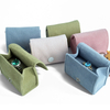 New Mini Portable Velvet Snap Travel Stud Earrings Ring Jewelry Packaging Bag Box with Button And Sponge Insert