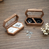 New Transparent Glass Window Black Walnut Wood Proposal Ceremony Wedding Ring Box Desktop Storage