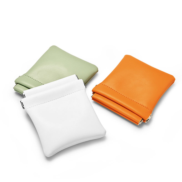 High Grade Creative PU Leather Spring Automatically Closed Mini Portable Jewelry Storage Pouch Bag Wholesale