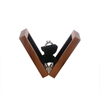 New Design Creativity High-grade Rotatable Solid Wood Walnut Elegant Simple Wedding Proposal Ring Jewelry Packaging Box