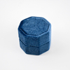 Wholesale Navy Blue Color Customize Octagon Velvet Suede Fabric Rings Boxes Personalised Jewelry Box For Ring Packaging