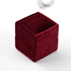Elegant Red Plum Square Shape Velvet Fabric Ring Boxes Jewelry Wedding Proposal Gift Ring Display Packaging Box
