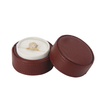 Custom Logo Small Vintage Pu Leather Round Wedding Ring Earring Jewelry Gift Packaging Box Wholesale