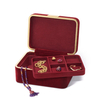 Bamboo Color Small Bracelet Jewelry Box Plush Suede Interior Flip Storage Case Necklace Ring with Tray Brass Edging Jewelry Box
