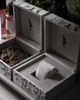Customizable Flowers Embroidered Watch Jewelry Box Packaging Logo Fabric Single Watch Organizer Necklace Watch Display Box 