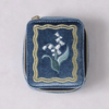 Hand Square Embroidered Jewelry Ring Necklace Bracelet Mini Storage Box Bag Blue Velvet Jewelry Box Set Packaging
