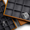 Custom High-end wood case with microfiber jewellery storage box for ring earrings bangle jewelry Display case