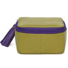 Square leather zip leather jewelry box women storage travel case luxury jewelry organizer travel jewellery boxes