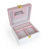 Fashion Luxury Gift Packaging Leather Velvet Necklace Bracelet Ring Earring Jewellery Pink Jewelry Organizer Storage Box Case