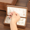 Wooden Jewelry Storage Organizer Case Pearl Necklace Ring Holder Box