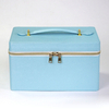 Custom Leather Jewellery Storage Case Travel Cosmetic Organizer Faux Leather Luxury Jewelry Gift Boxes with Handles