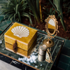 Luxury Velvet Seashell Pearl Jewelry Decorative Box Jewelry Packaging Box with Tassel Beaded Embroidered Jewelry Storage Box