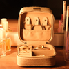 Travel Zipper Jewelry Box Packaging Custom Pu Leather Velvet Earring Ring Organizer Box Alligator Pink Watch Bracelet Boxes