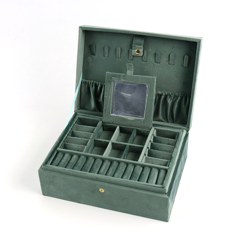 Luxury Bracelet Necklace Ring Jewelry Storage Organizer Display Box Velvet Travel Jewelry Trays Storage Packaging Box