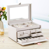 Luxury PU Leather Large Capacity Multi Layer Jewelry Ring Earrings Necklace Bracelet Watch Storage Gift Box with Metal Lock