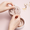 Portable Grey Small Round Velvet Lining Double Layer Jewelry Stud Earrings Ring Necklace Storage Box Wholesale