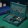 Ins Style Flannel Large Capacity Earrings Ring Necklace Jewelry Display Storage Box with Metal Lock