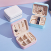 Creative Simple Portable PU Leather Jewelry Earrings Storage Box Stud Earrings Ring Small Jewelry Box