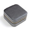 Wholesale Small Velvet Earrings Ring Necklace Portable Jewelry Storage Box with Mirror And Zipper