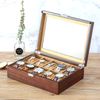 High Grade Square Black Gold Wooden Watch Jewelry Storage Display Box with Transparent Glass Window