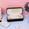 Portable Small Velvet Rings Earrings Necklace Cosmetic Display Travel Jewelry Organizer Box With Zipper 