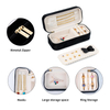 Custom Logo Velvet Earring Ring Necklace Bracelet Pendant Travel Jewelry Organizer Packaging Box with Zipper Wholesale 