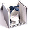 Custom Candy Jewelry Ring Box Clear Glass Dome Wedding Favor Ring Boxes with Ribbon Mirror Flip Magnetic Closure Jewelry Box