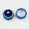 Wholesale Navy Blue Color Customize Octagon Velvet Suede Fabric Rings Boxes Personalised Jewelry Box For Ring Packaging