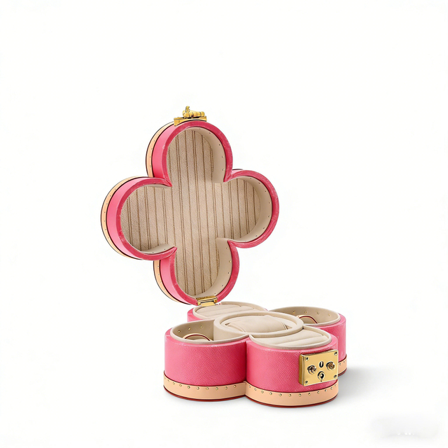 Pink Flower Earring Watch Jewelry Box Organizer Supplier