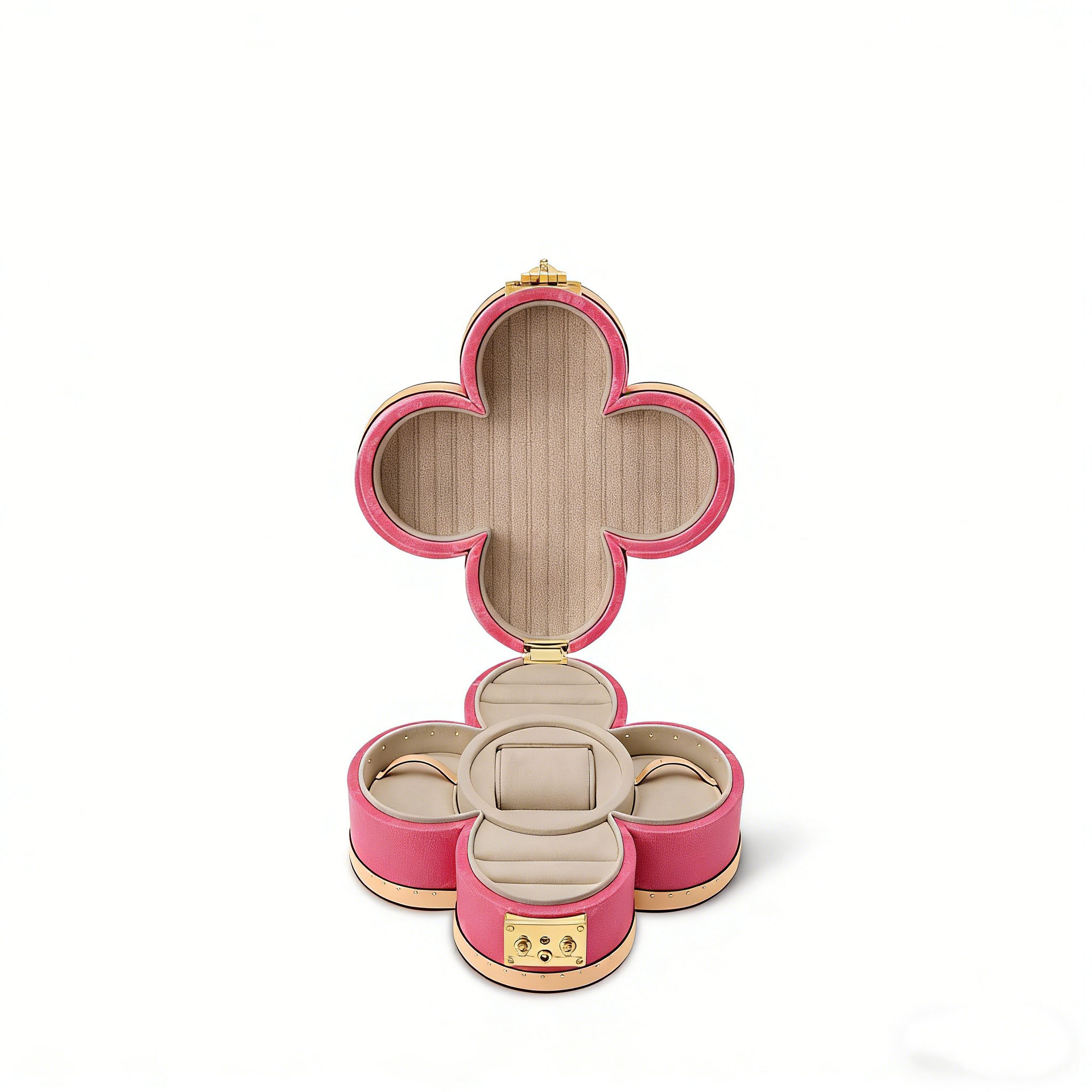 Pink Flower Earring Watch Jewelry Box Organizer Supplier