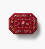 Red Earrings Box Flowers Embroidery Watch Jewelry Organizer